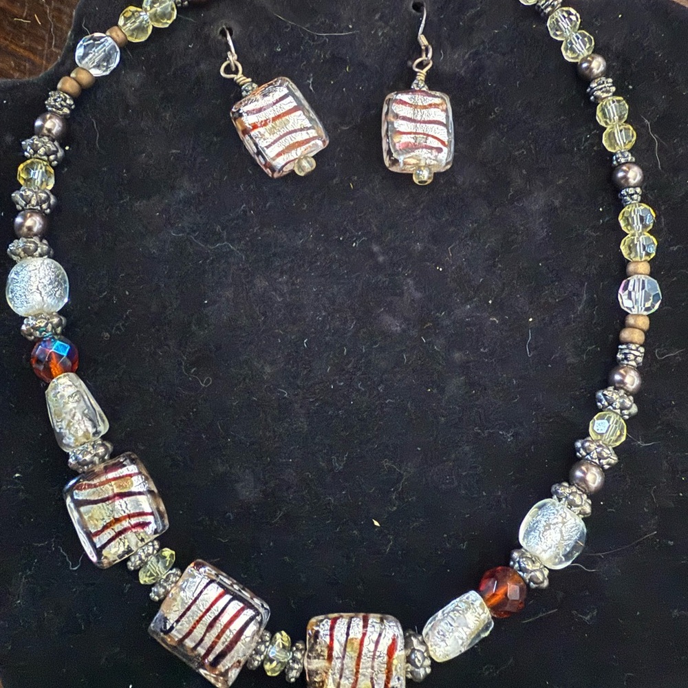 Vintage Beaded Murano Glass Set